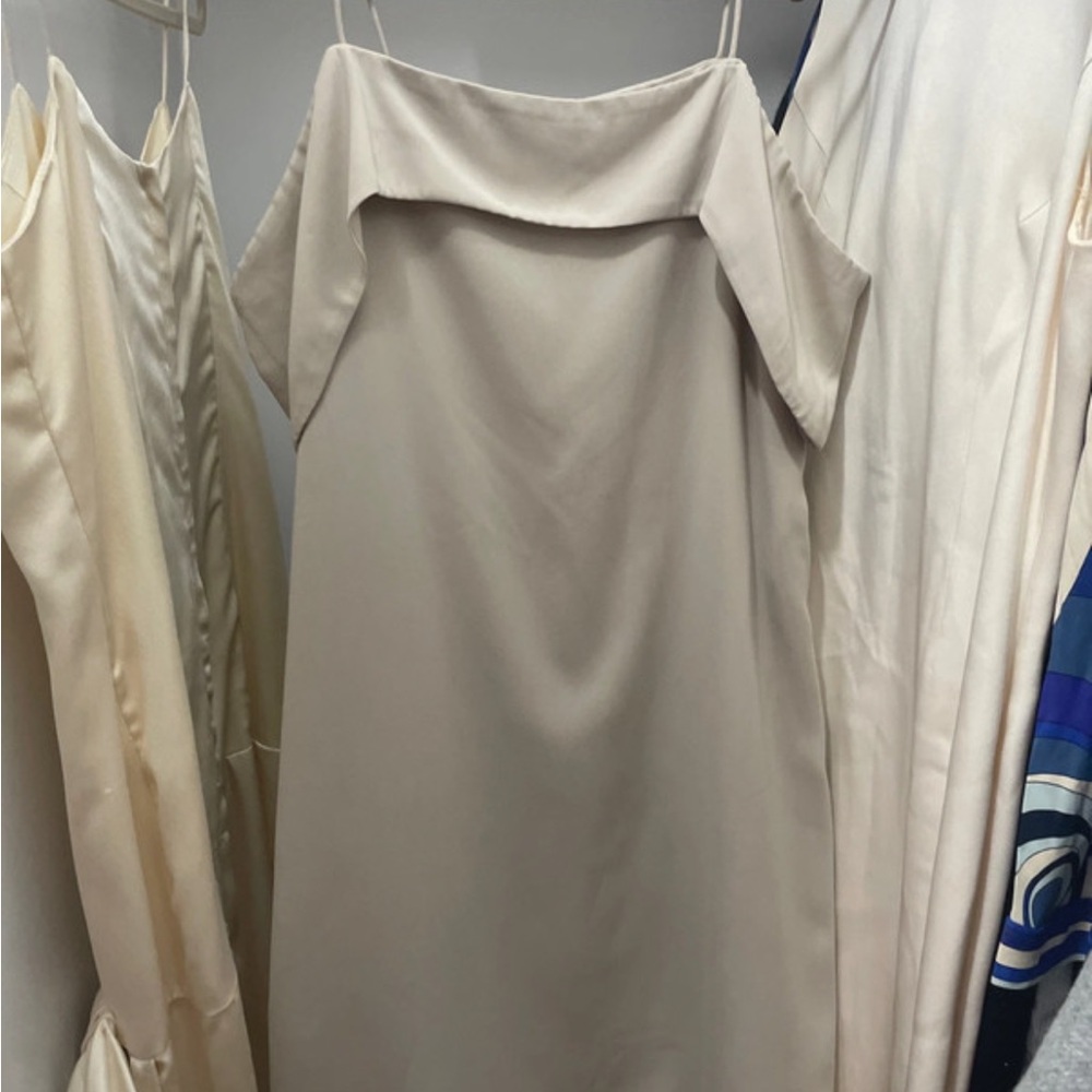 Elegant Cream Off-Shoulder Dress